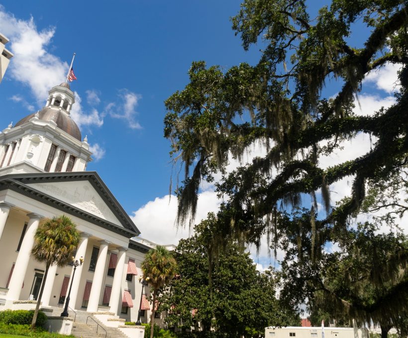 The Florida Statehouse with Blue Skies